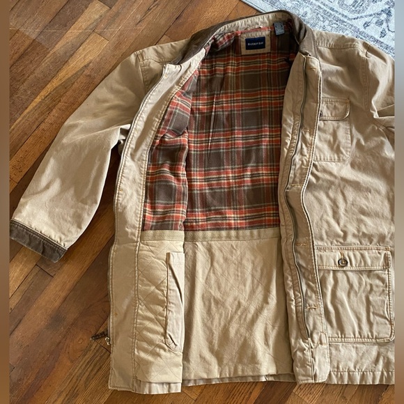 Vtg Harbor Bay 2XLT Tan Brown Corduroy Pocket Barn Chore Flannel Lined Jacket - Picture 9 of 12